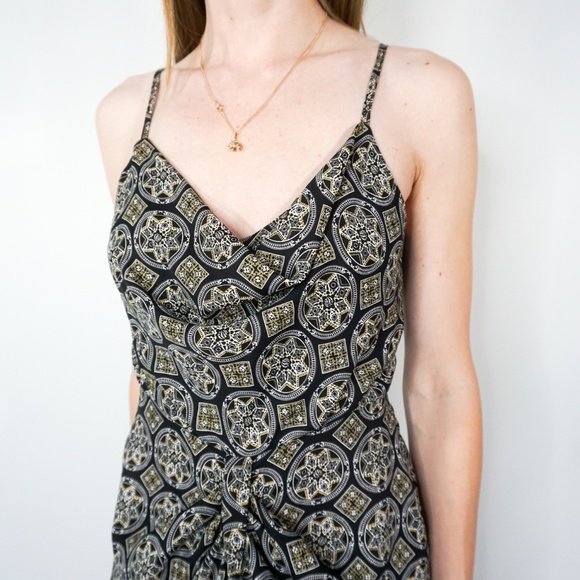 SHONA JOY Draped Black Patterned Maxi Dress - Picture 5 of 6